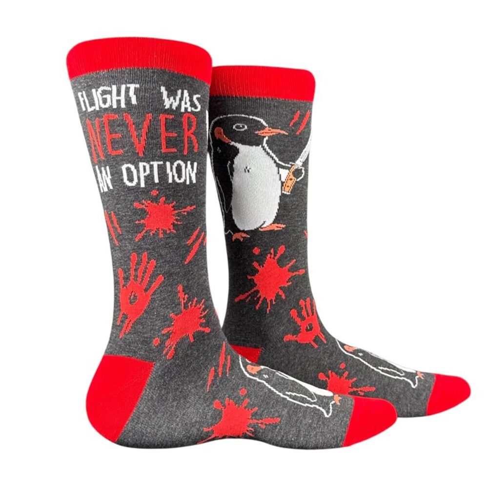 Flight Was Never An Option Socks Funny Penguin Footwear For Men